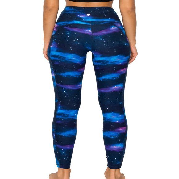 Women's Premium Detail Active Full-Length Leggings w/Pockets Galaxy Print S-XL - Picture 4 of 4